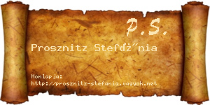 Prosznitz Stefánia névjegykártya